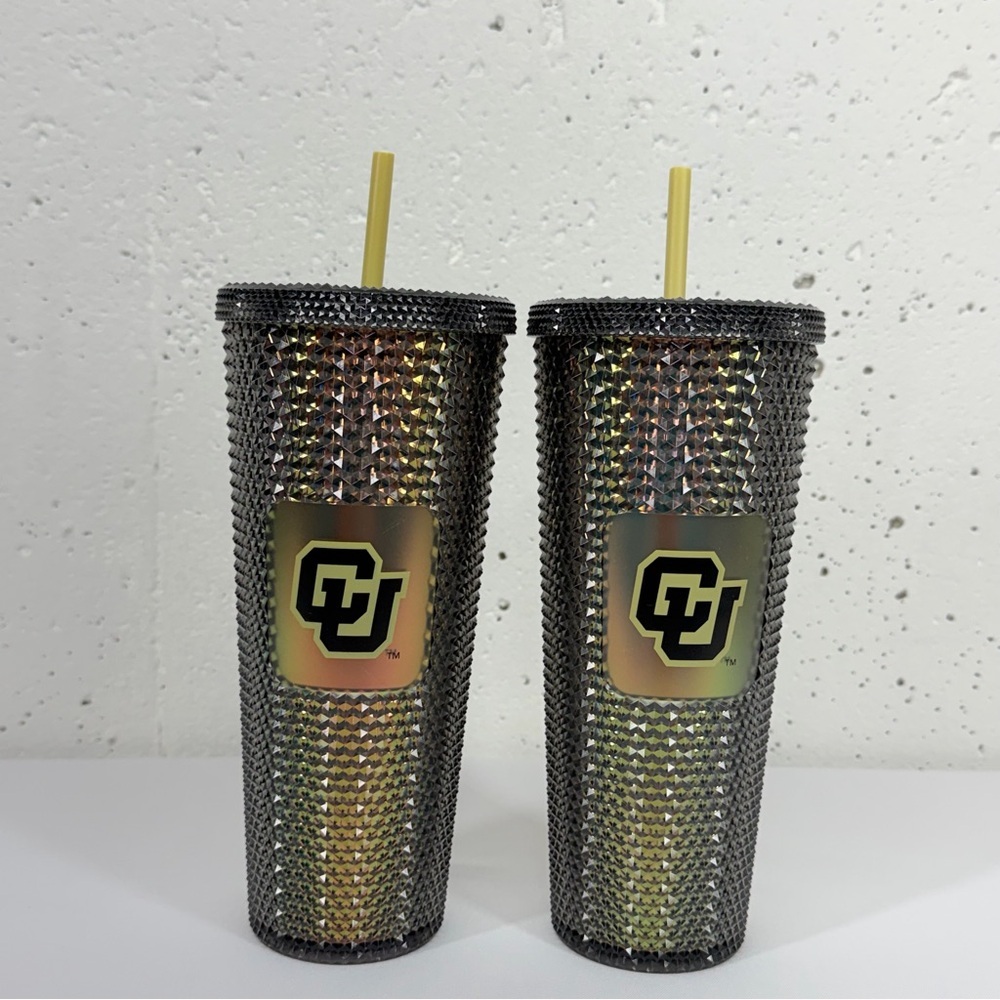 Lot of 2 Starbucks x University of Colorado CU Boulder 24 oz Studded Tumblers